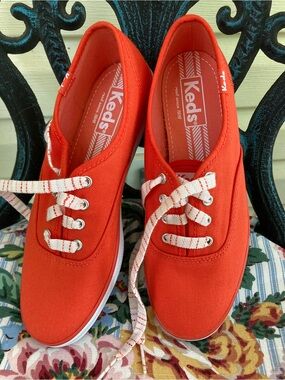Keds Canvas Classic Champion Sneakers, Orange, Size 5.5